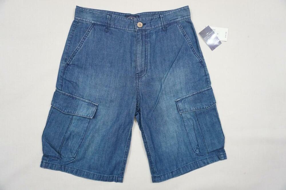 LUCKY BRAND YOUTH BOYS 16 BLUE DENIM COTTON CARGO SHORTS